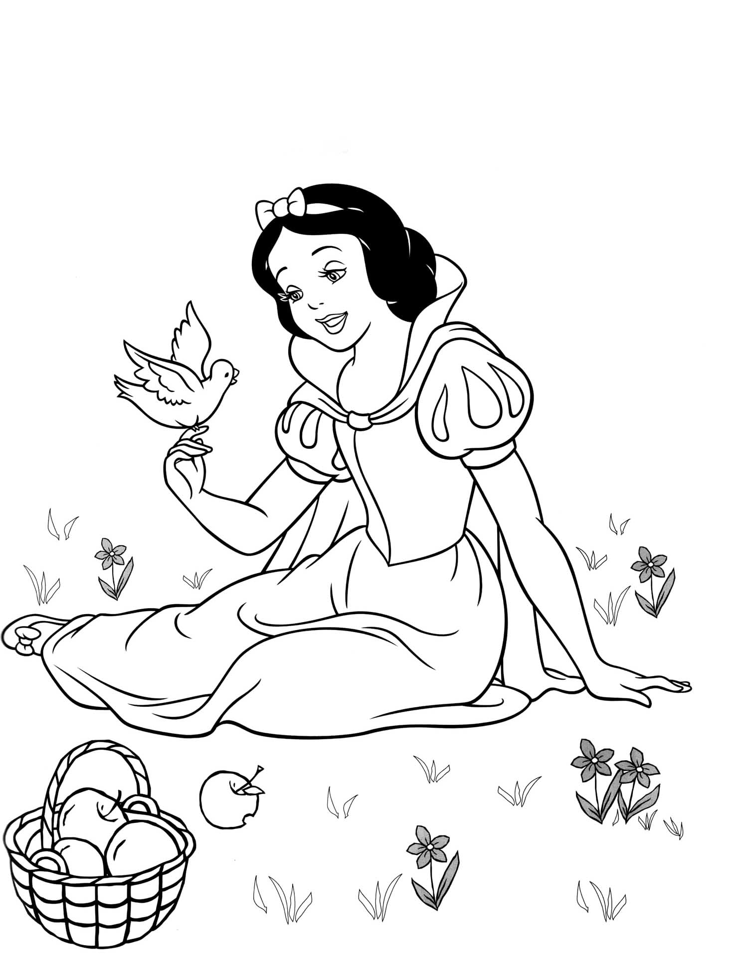 Printable snow white coloring pages