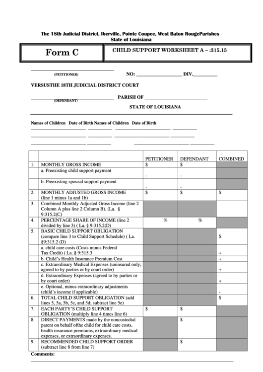30++ child support worksheet