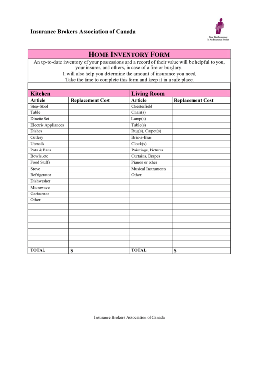 Printable estate inventory worksheet