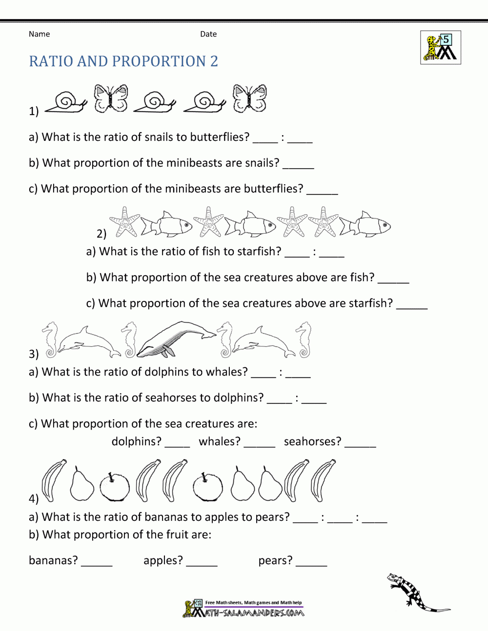 10++ ratio worksheets with answers