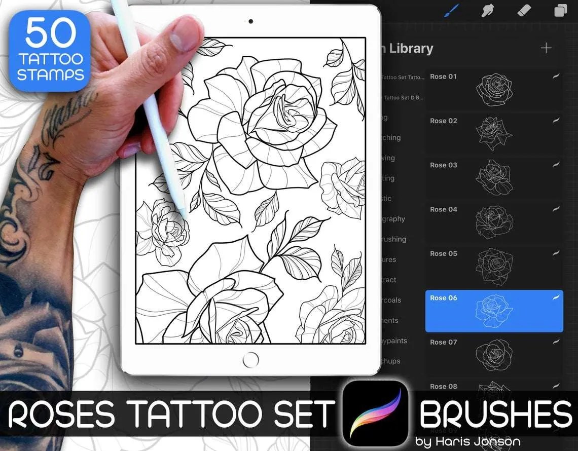 Free Procreate Tattoo Stencils (2)