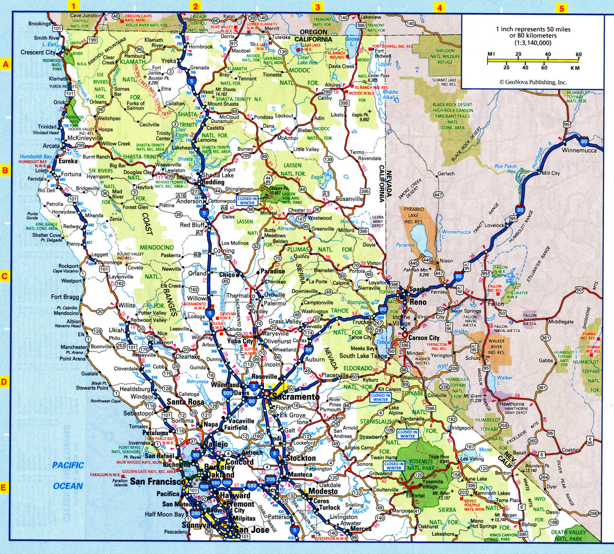 Printable Map Of Northern California 10a 