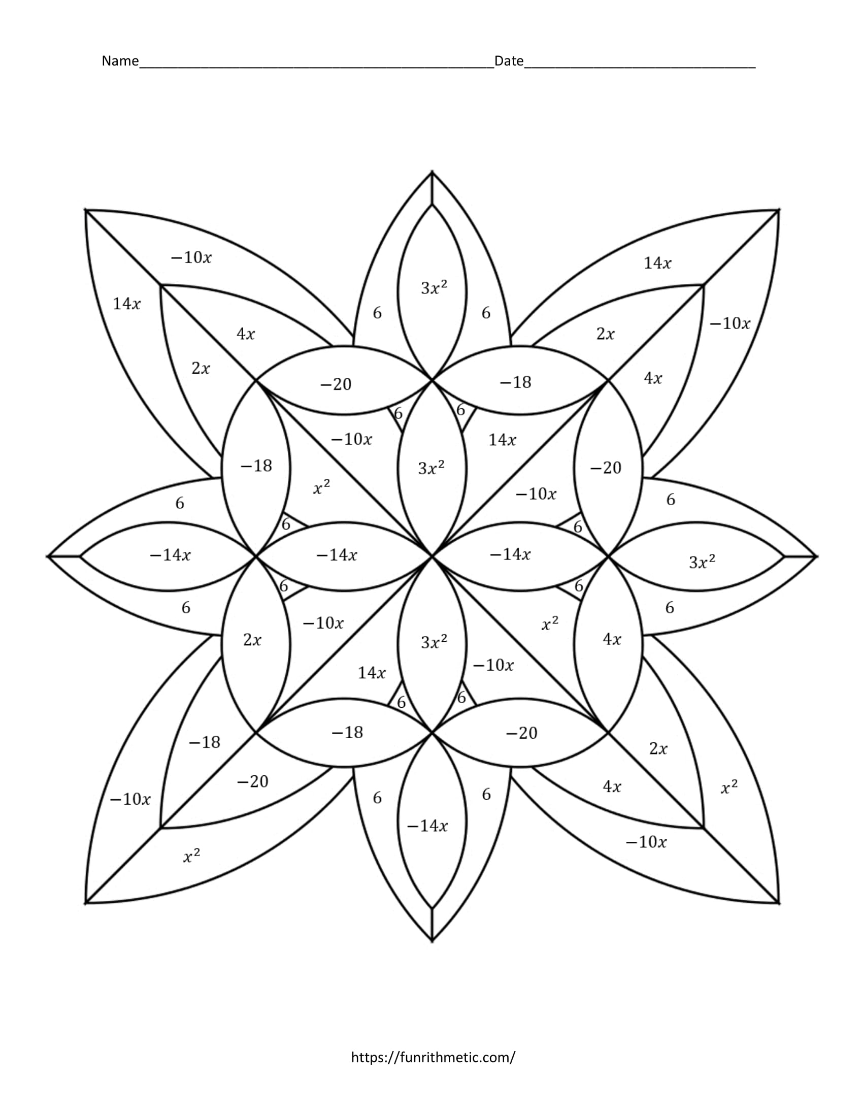 pics Multiplying Binomials Coloring Activity funrithmetic