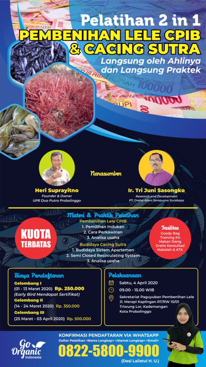 Pelatihan 2 in 1 &ldquo;Pembenihan Lele CPIB &amp; Cacing Sutra&rdquo; - Pupuk Organik GDM  &amp; Suplemen Organik Cair GDM