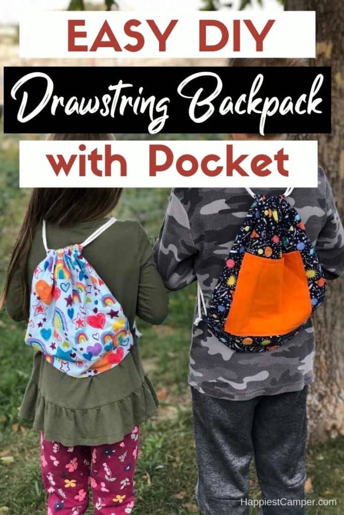 Diy Drawstring Backpack With Pocket