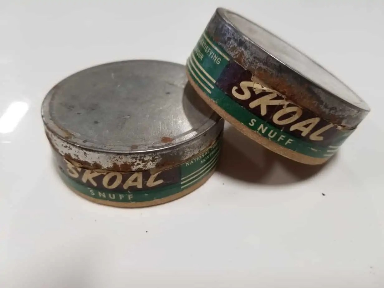 Set of 2 vintage skoal snuff chewing tobacco tins