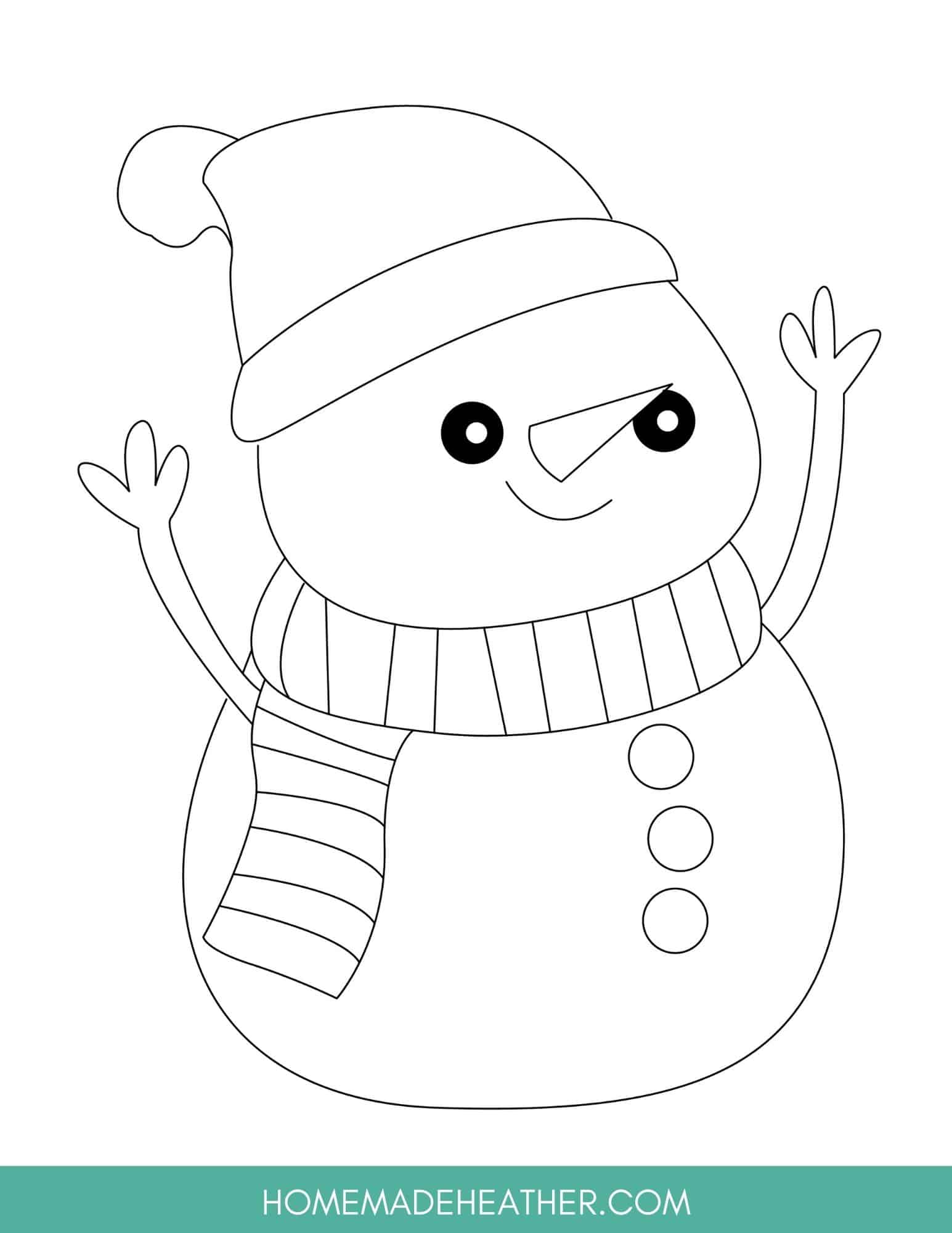 Free printable snowman coloring pages