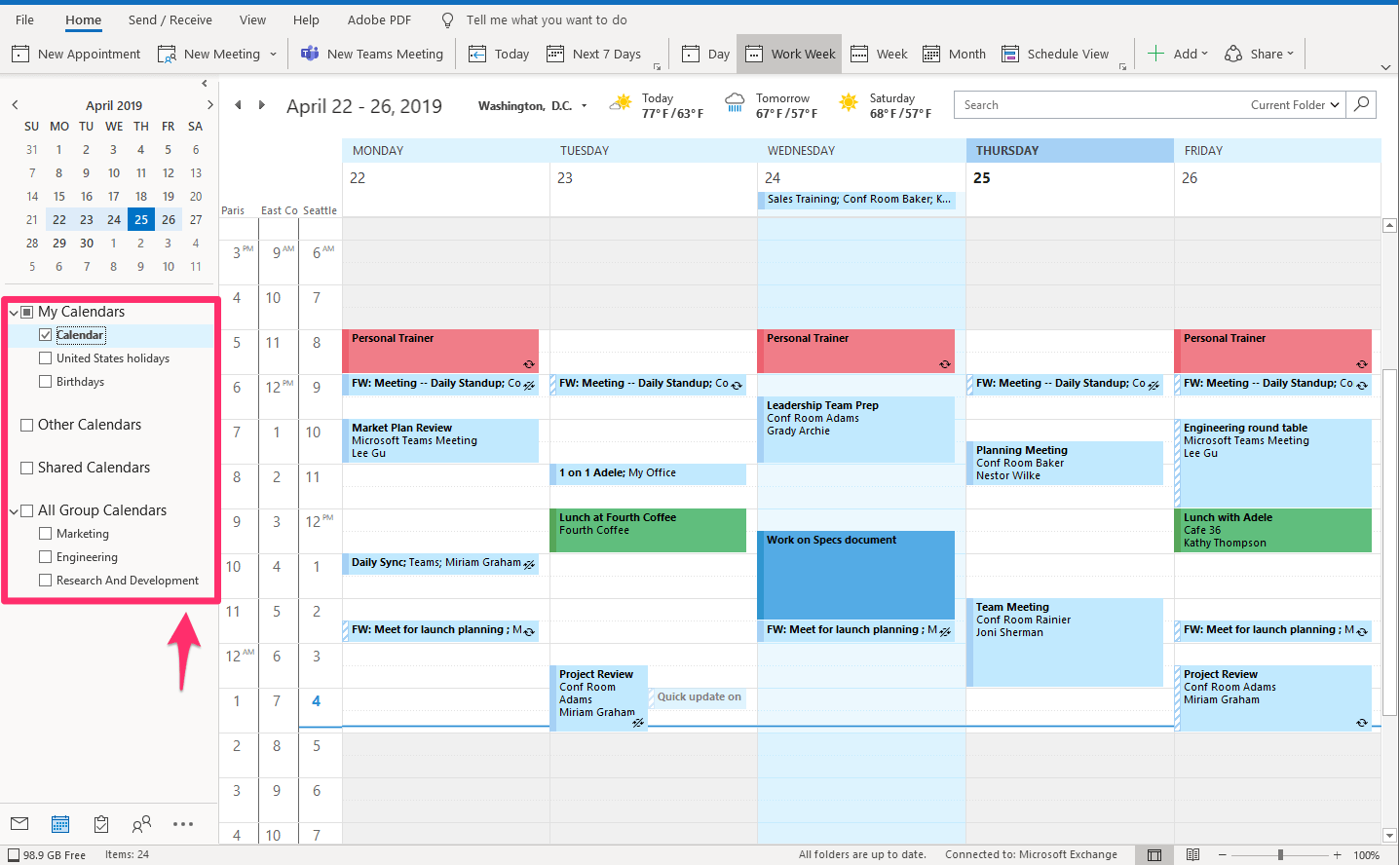 Outlook unshare calendar