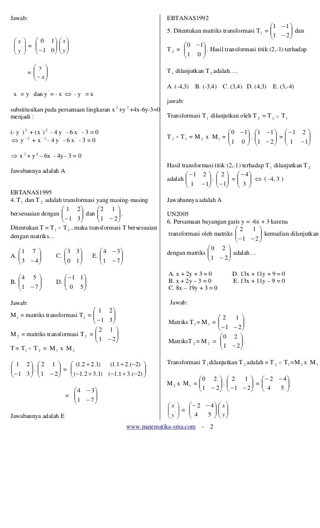 Soal Dan Jawaban Geometri Transformasi Kumpulan Contoh Surat Dan Soal Terlengkap Berikut ini adalah soal bab TRANSFORMASI yang diambil dari buku berjudul Geometri Transformasi oleh Rawuh dengan sedikit modifikasi dan perbaikan.