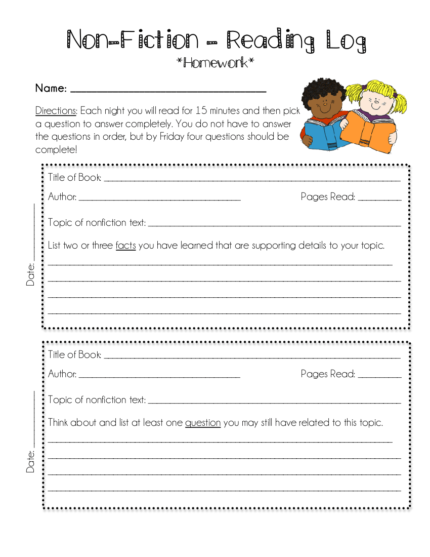Reading log questions