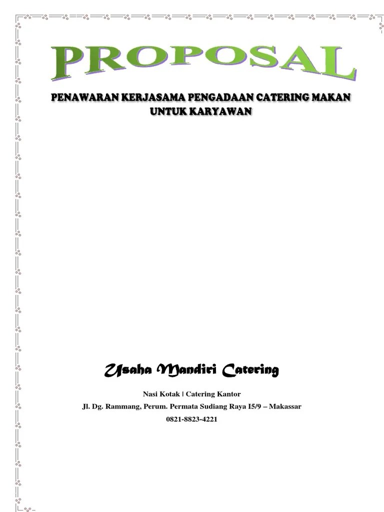 Contoh Proposal Penawaran Kerjasama Catering - Kumpulan Contoh Surat dan  Soal Terlengkap