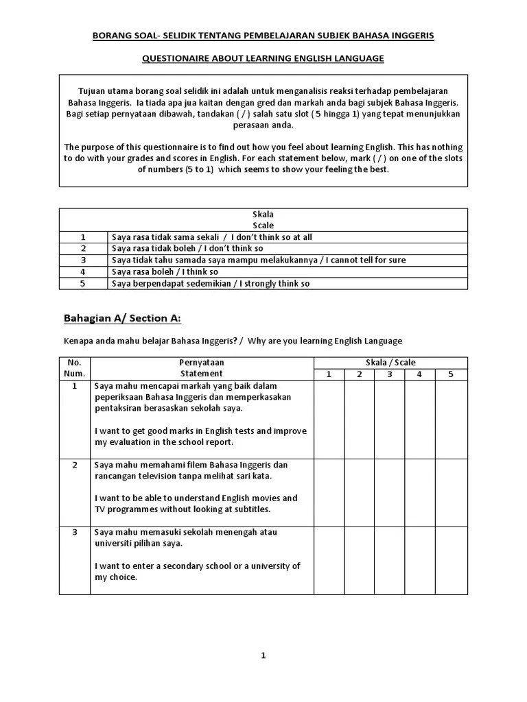 Contoh Borang Soal Selidik In English Obtenez Livre Contoh Borang Soal Selidik 2021 Borang soal selidik ini selalunya akan digunakan oleh calon PT3 Pelajar Universiti dan juga Produk.