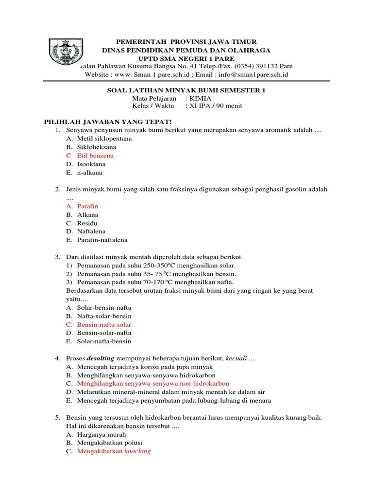 Soal Dan Pembahasan Hidrokarbon Dan Minyak Bumi Kelas Xi - Kumpulan Contoh  Surat dan Soal Terlengkap