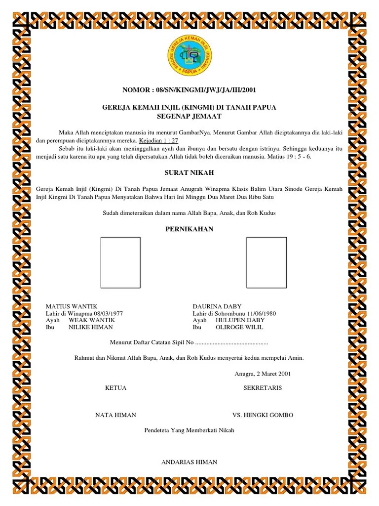 Contoh Surat Nikah Surat Personal Carapedia 