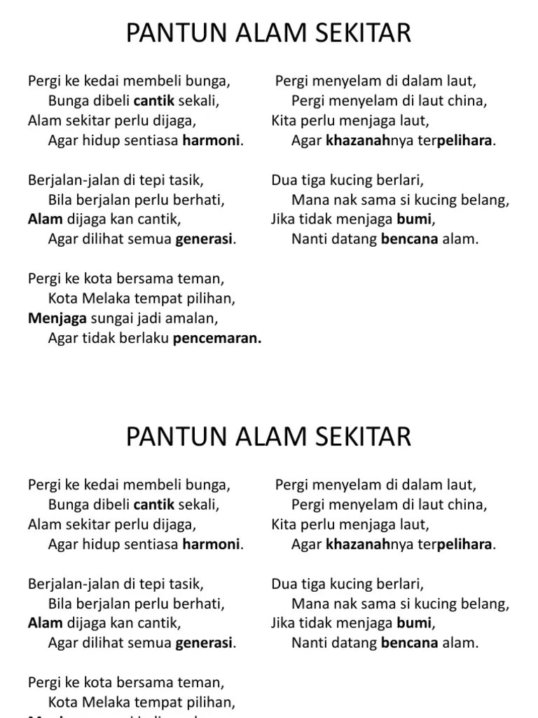 Sajak Alam Sekitar Dan Teknologi Hijau