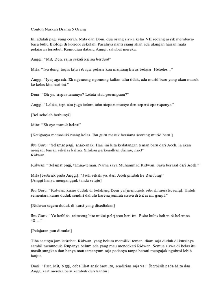 Naskah Drama Cerita Rakyat Untuk 5 Orang – Goreng