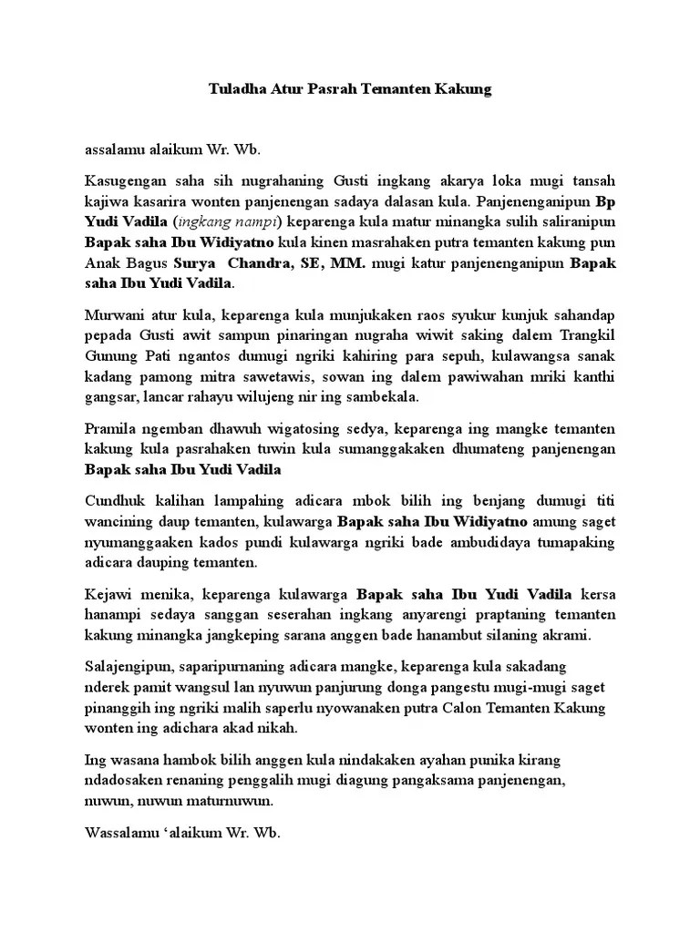 Maybe you would like to learn more about one of these? 30 Atur Panampi Pasrah Calon Penganten Kakung Terbaik Yang Baik Dan Benar Gratistekspidato