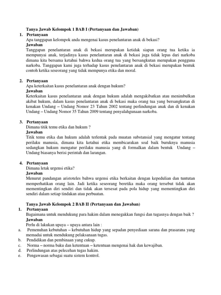 Kumpulan Soal Dan Jawaban Etika Hukum Kesehatan Berikan jawaban anda atas soal berikut ini.