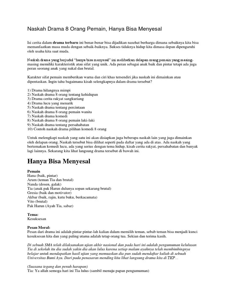 56+ Contoh Naskah Lakon Cerita Rakyat 2 Orang