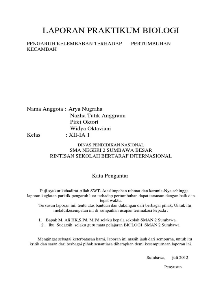 Laporan Praktikum Ipa Makhluk Hidup 