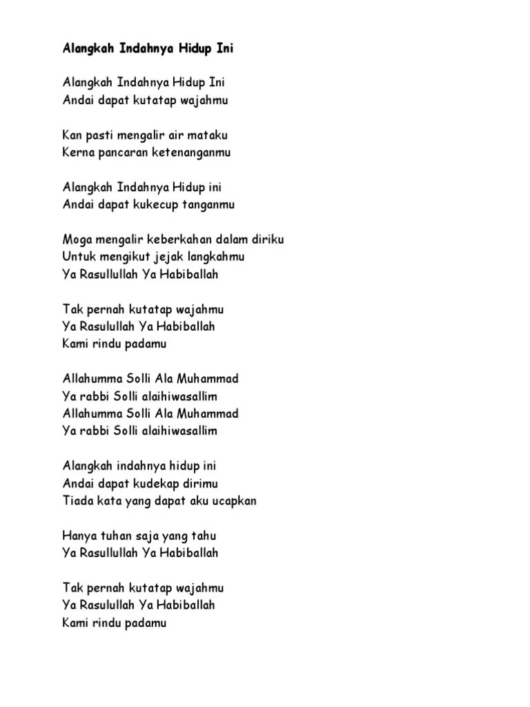 Lirik Lagu Sholawat Habib Syech Alangkah Indahnya Hidup Ini - Nusagates