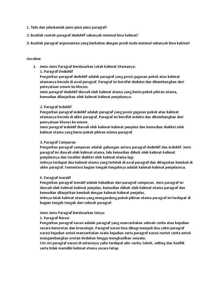 Contoh Makalah Kalimat Deduktif - Contoh Surat