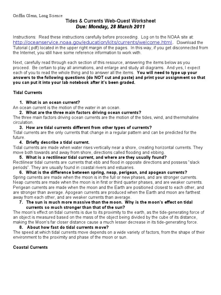 20++ tides worksheet answer key