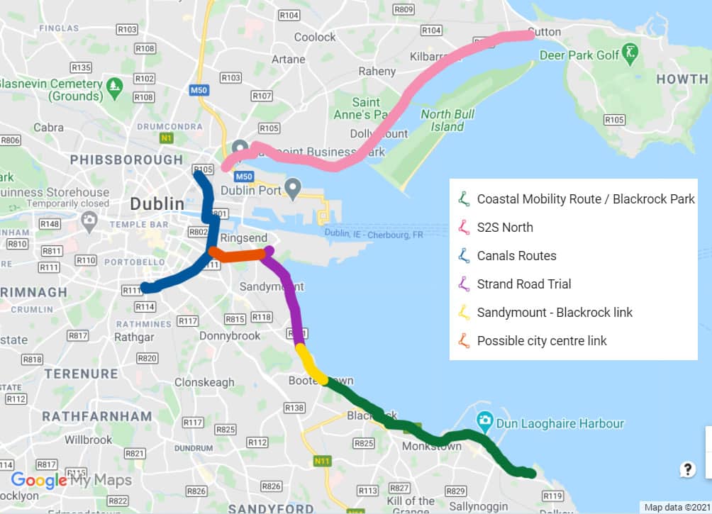 5 Things To Help Make Sandymount Cycle Path Trial A Success Sandymount Trial In Context Map 