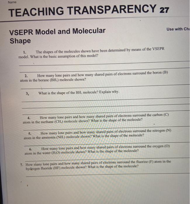 Teaching transparency worksheet