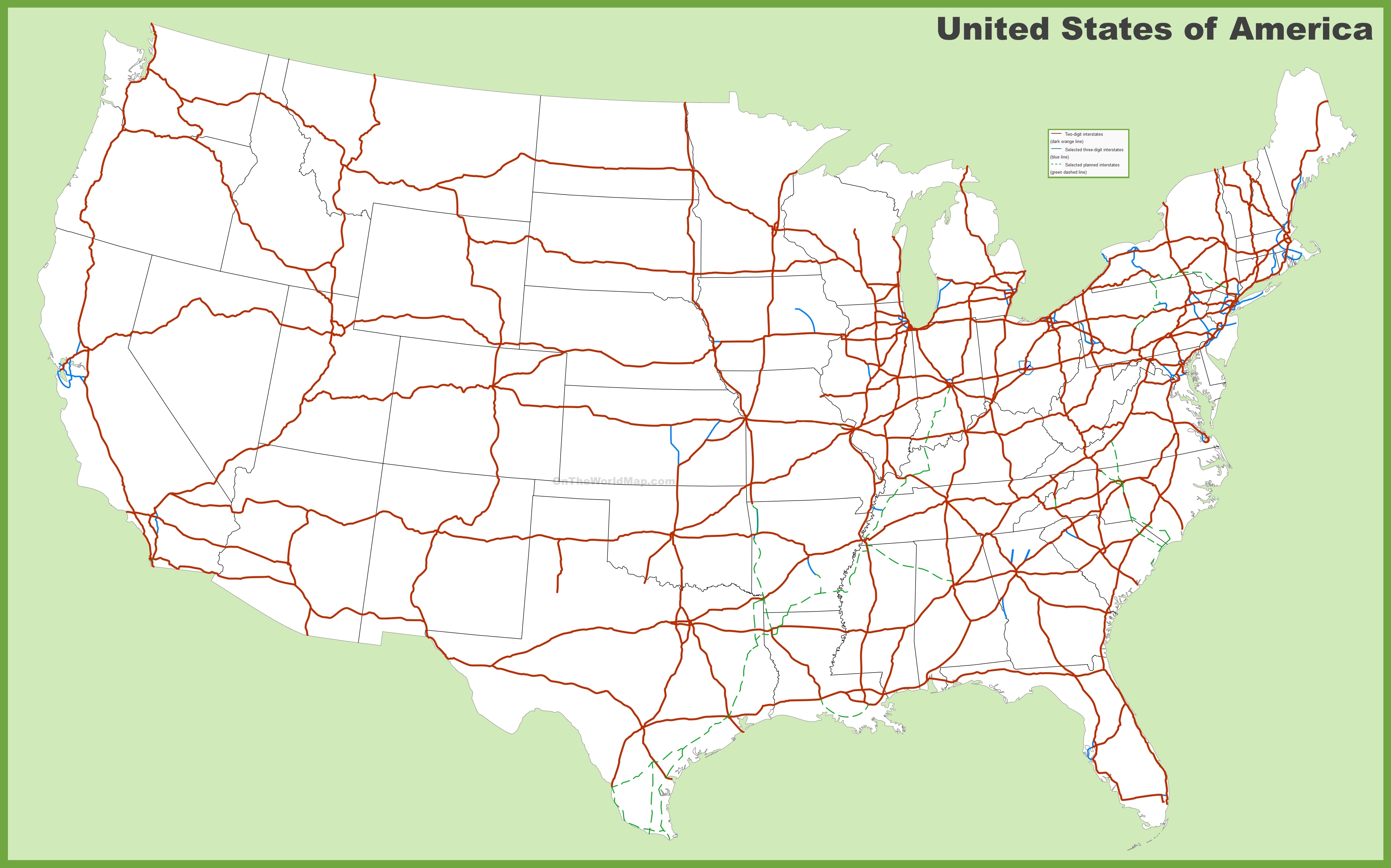 Us Highway Map Printable Usa Interstates Map 