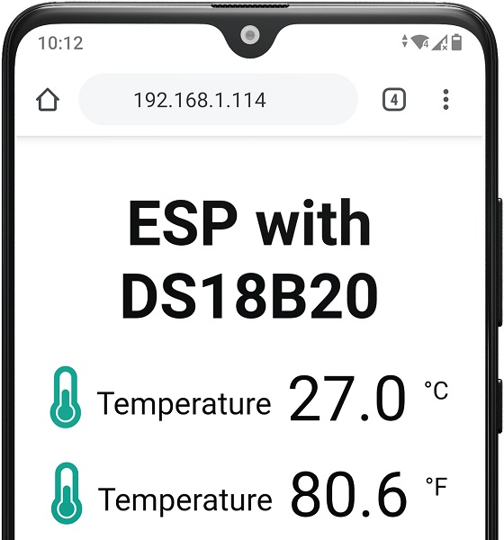 Esp32 Esp8266 Micropython Ds18b20 Temperature Web Server Random Nerd Tutorials - Modern Vintage Pattern - 8K