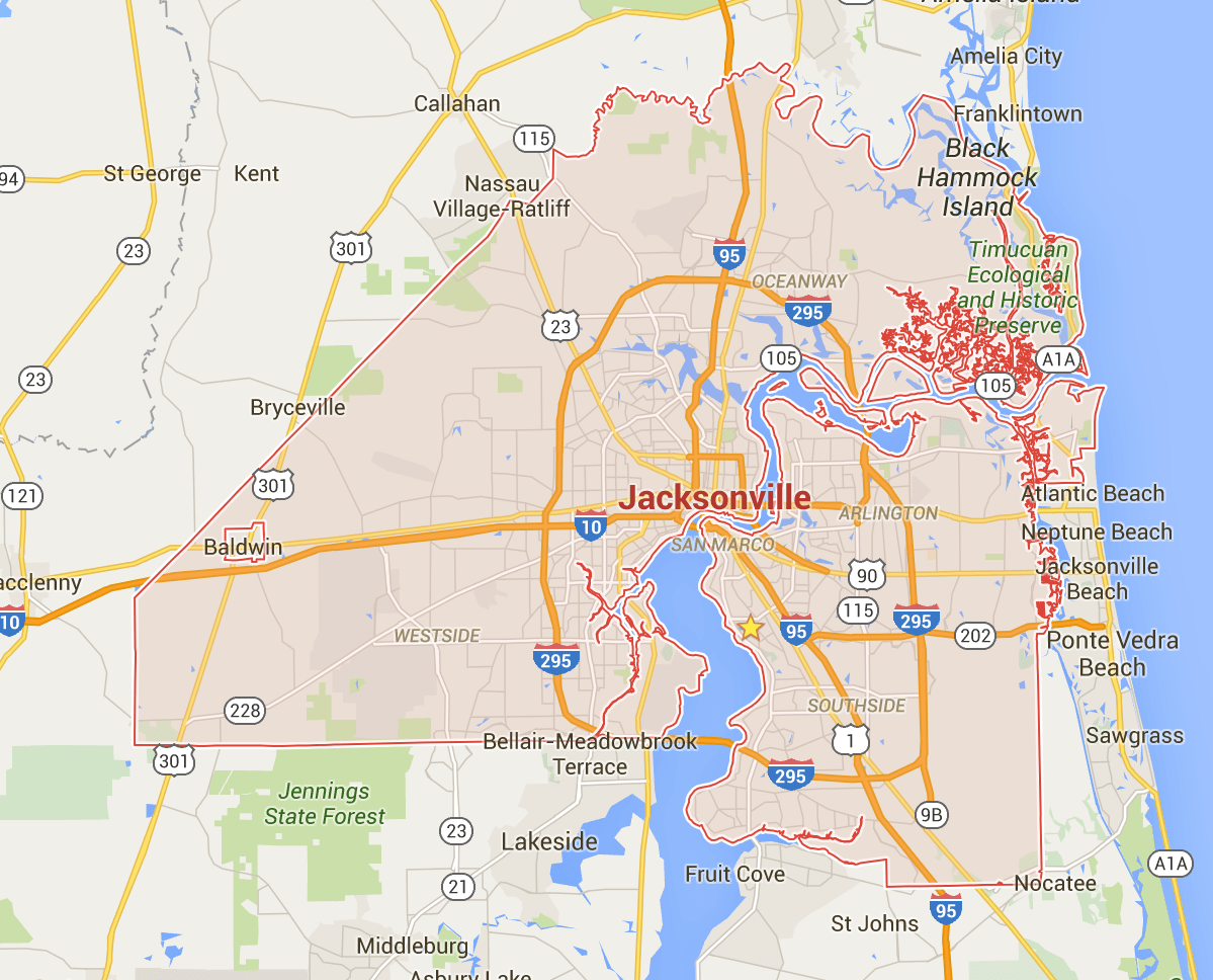 Florida Map Jaxmap 