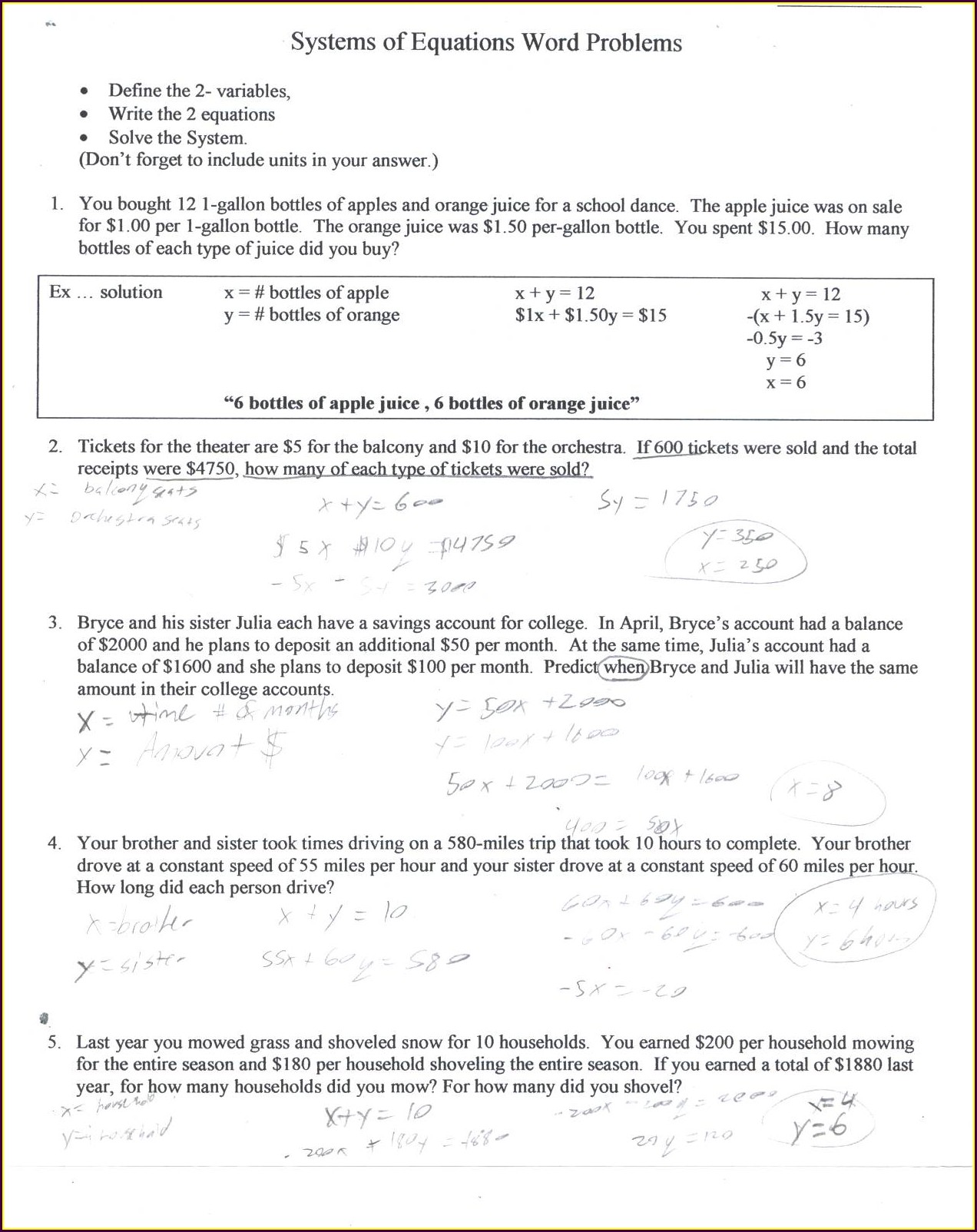 Algebra word problems worksheet pdf worksheet