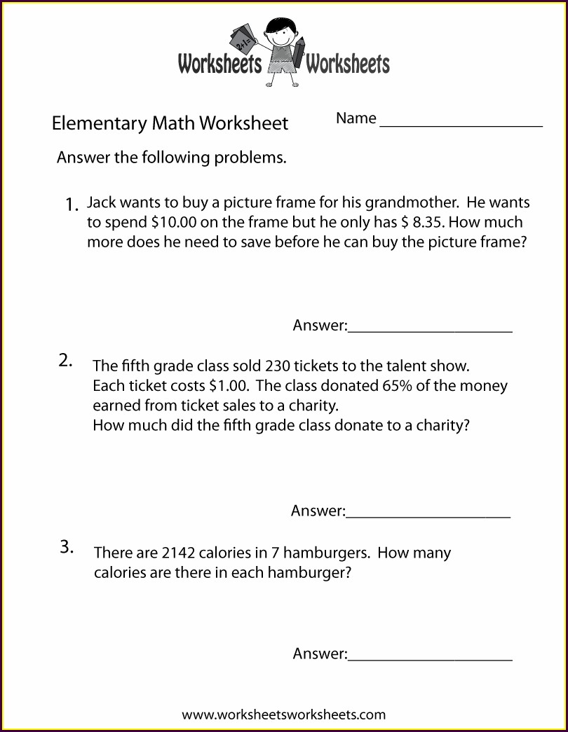 Math word problems worksheet free uncategorized
