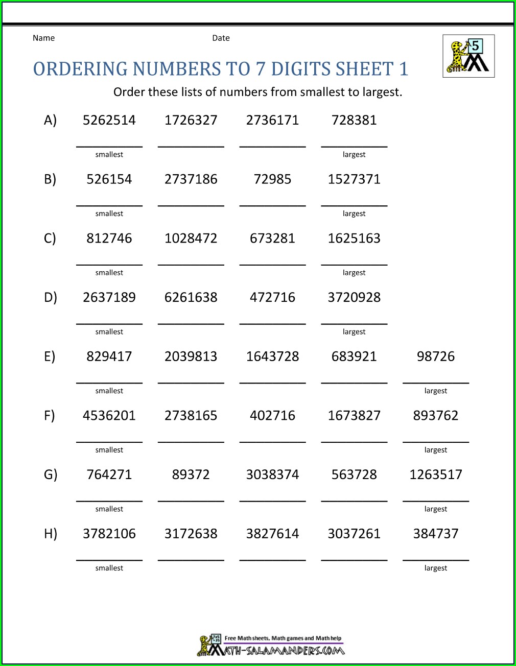 Comparing rational numbers worksheet 6th grade worksheet