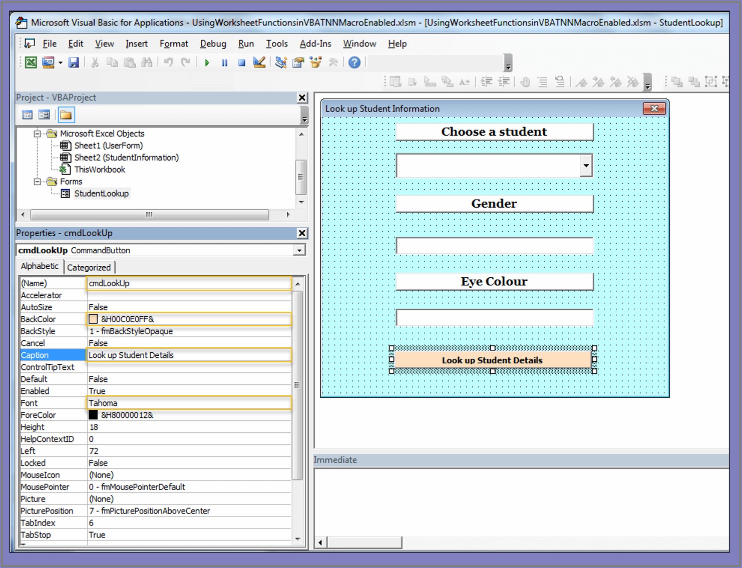 Excel vba use worksheet function in code worksheet
