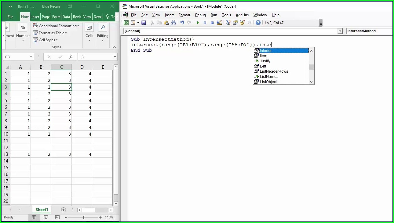 Excel vba worksheets cells