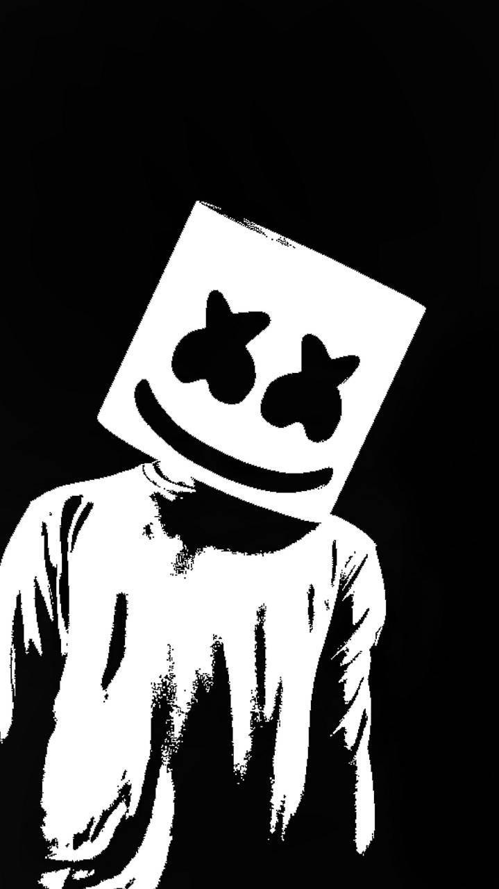 Gambar Dj Marshmello Kartun Keren - Black And White Marshmallow Wallpaper Novocom Top