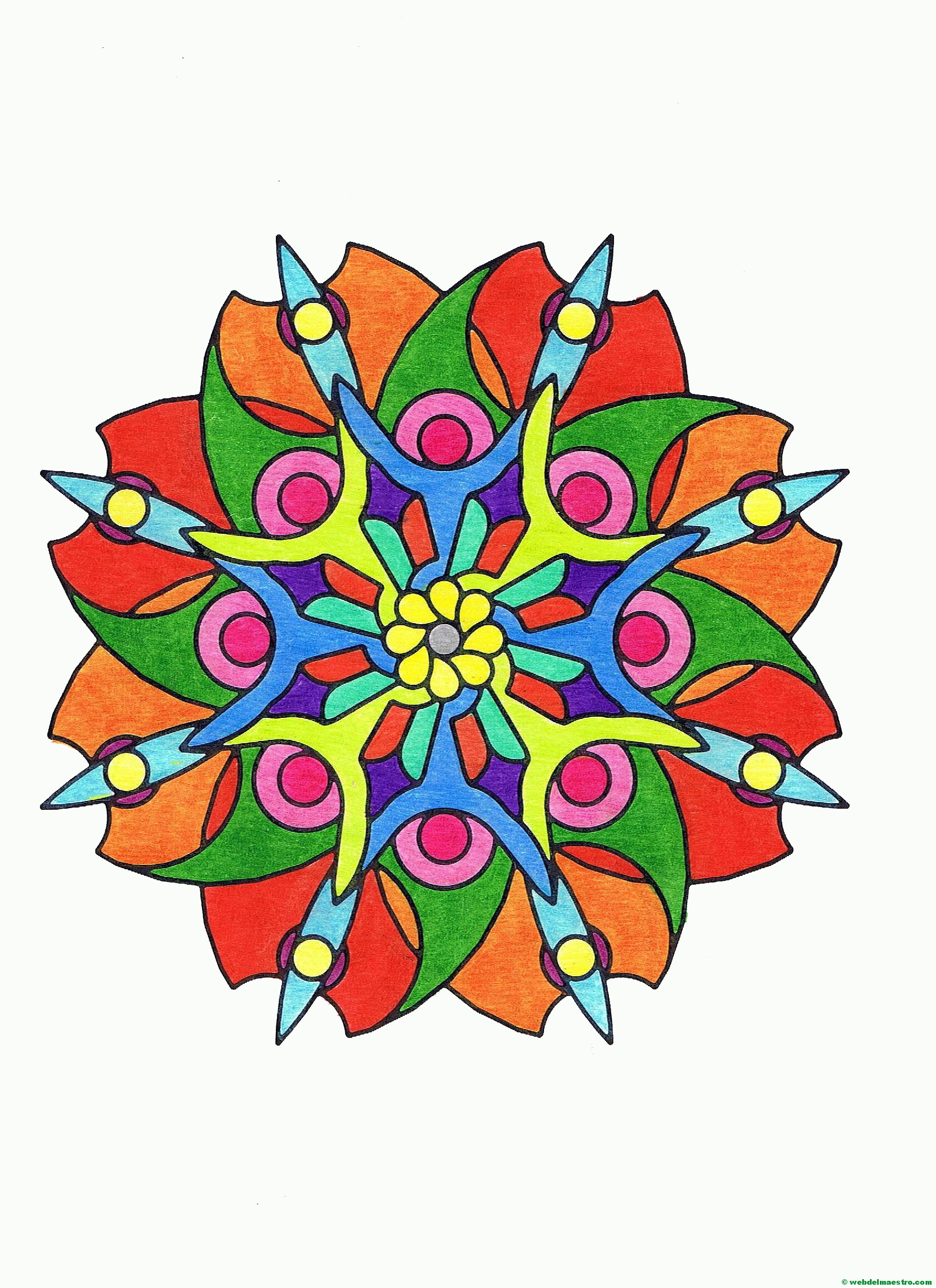 Dibujos De Flores Con Colores Primarios Decorados Para Unas