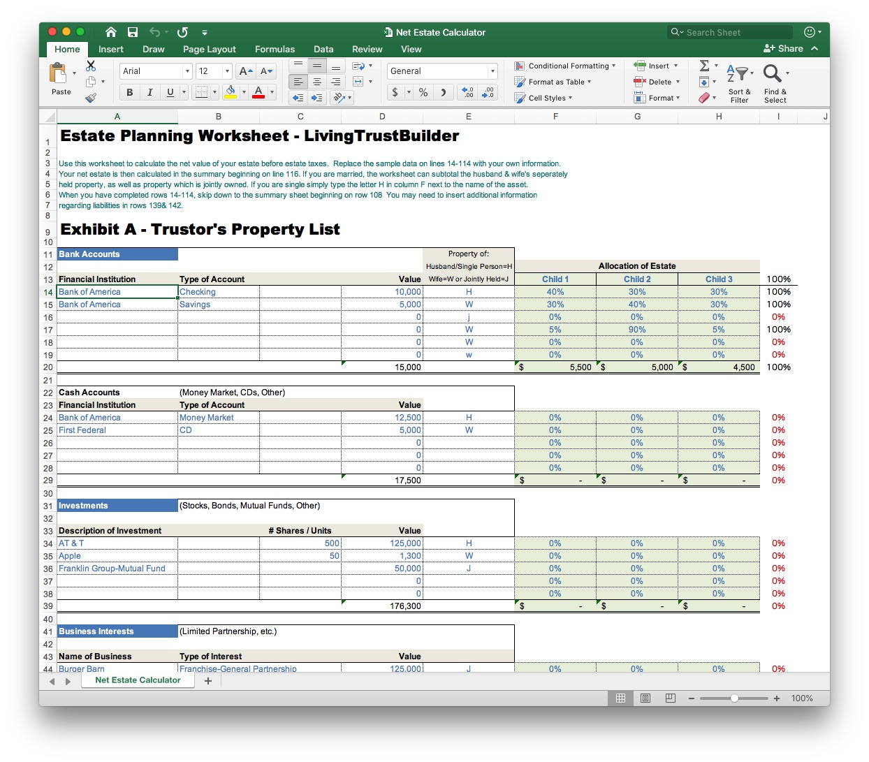 Living trust builder estate planning software template