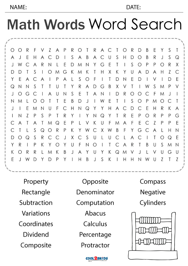 Math word search free printable this is a great place to start challenging yourself with tougher