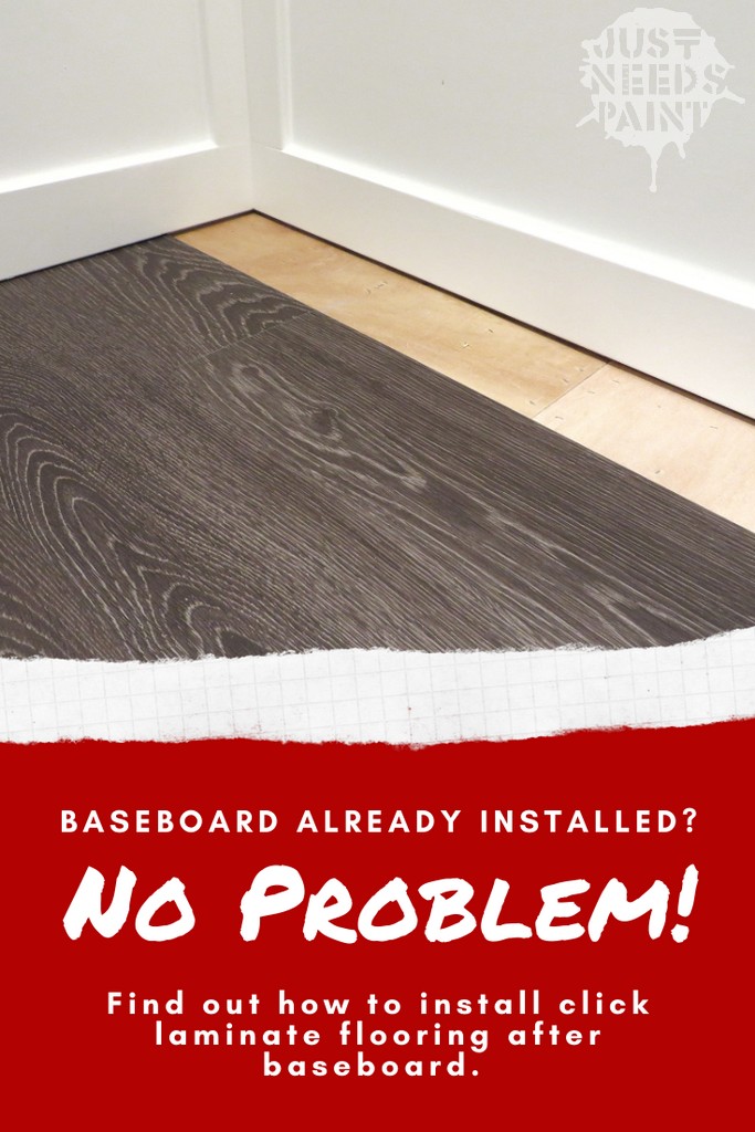 How To Install Click Laminate Flooring Without Removing Baseboards Just Needs Paint You dont remove base without leverage usually but rather redirect it to where it does the least harm.