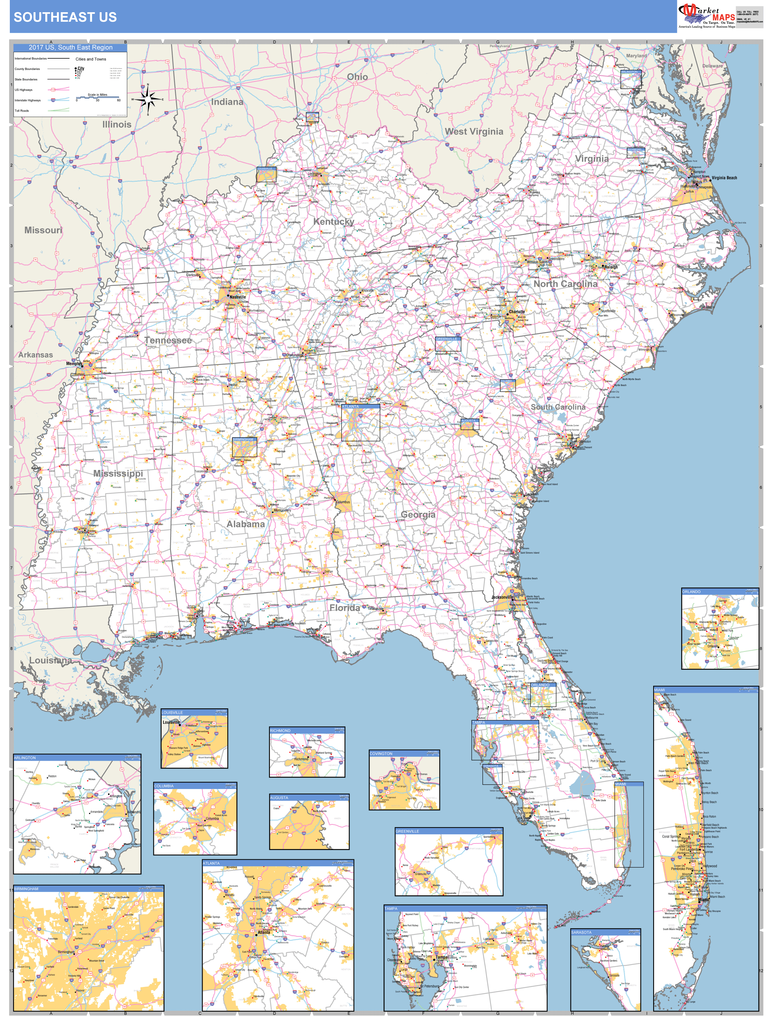 Map Of The South East Usa Southeast2 