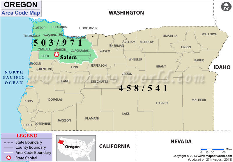 Oregon Zip Codes Map Line - Ocean Illustrations - Perfect Full HD Collection