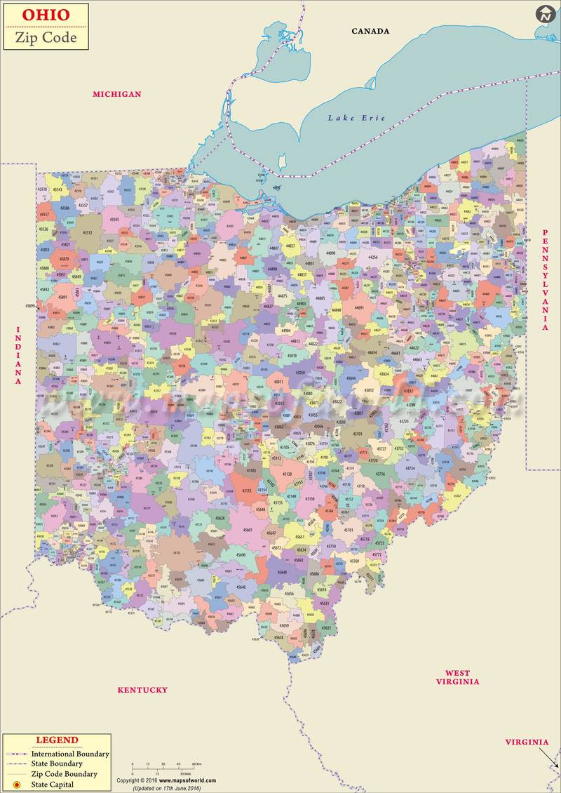 Printable Ohio Zip Code Map Ohio Zipcode Map 