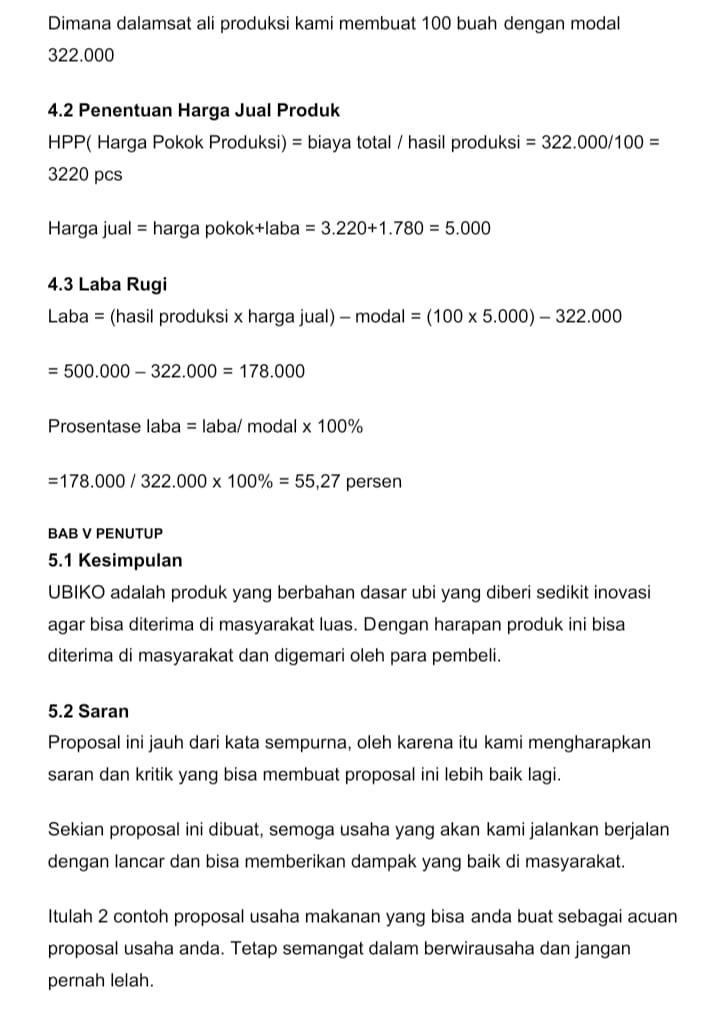 Contoh Cover Proposal Usaha Makanan