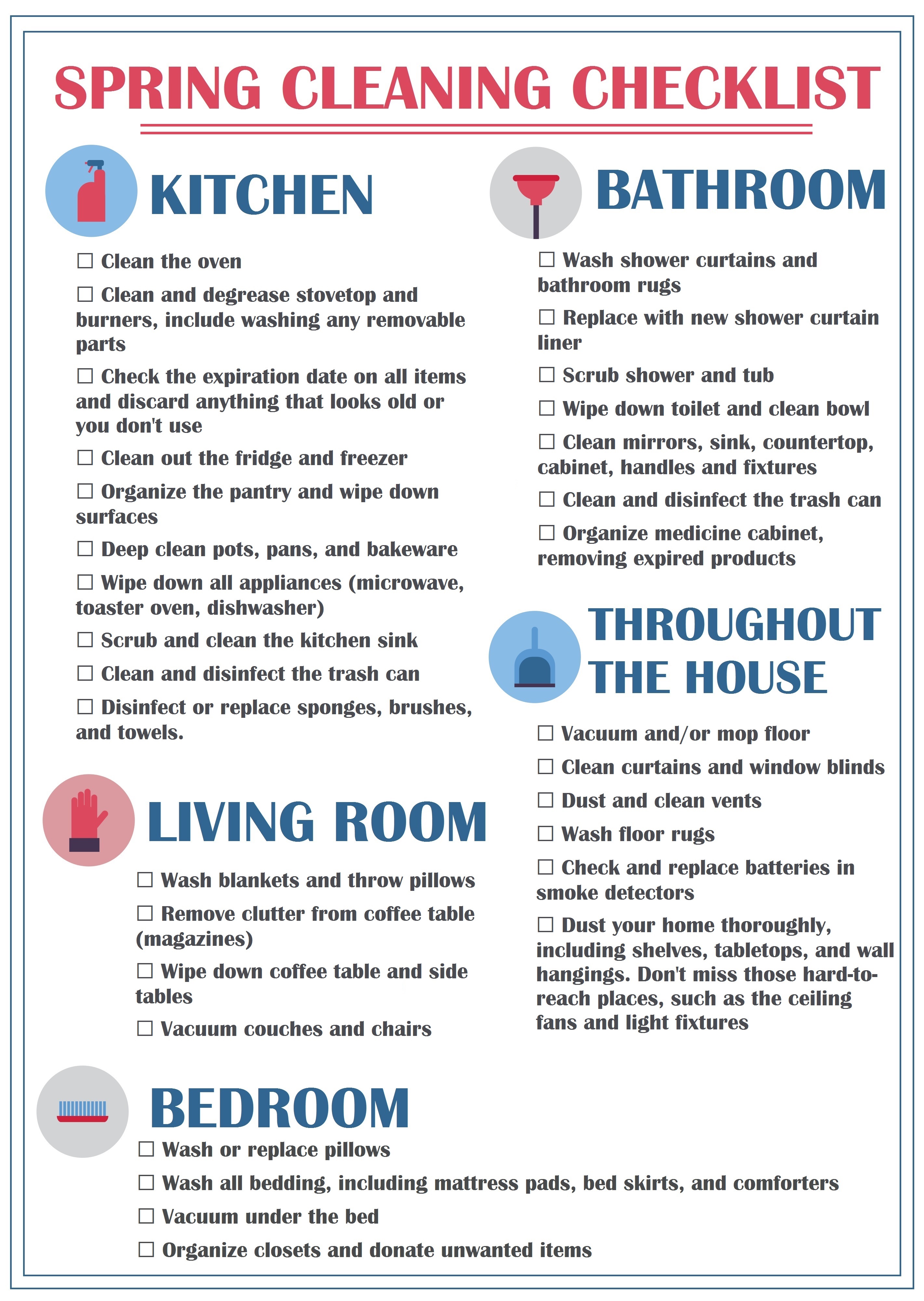 Spring cleaning checklist