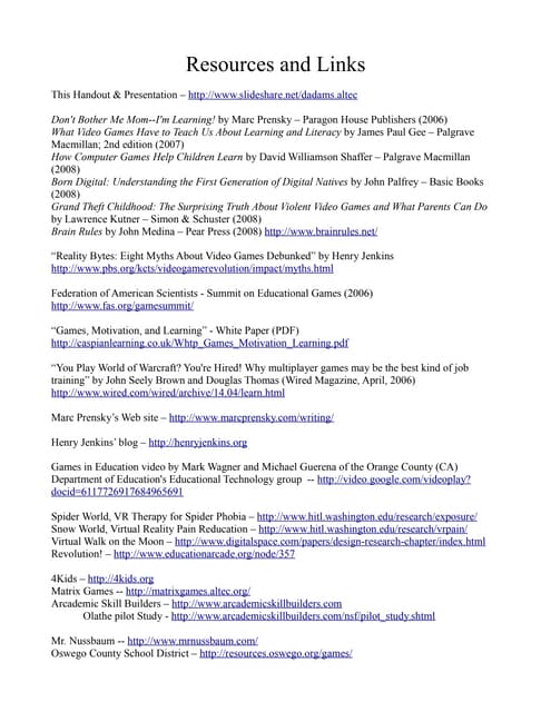 Resource oswego org games
