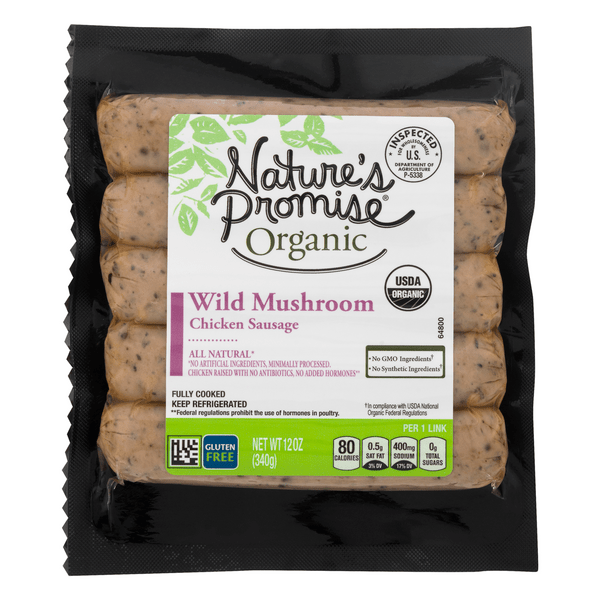 Nature's promise organic wild mushroom chicken sausage