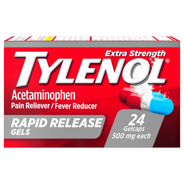 Save on tylenol extra strength acetaminophen pain relief 500 mg rapid release gels order online